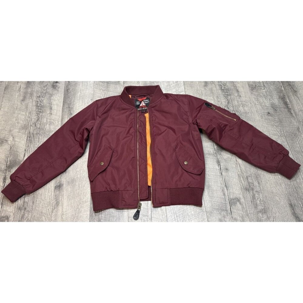 Spire Bomber Flight Aviator Jacket Boys Large 14 Quilted Thick Military Full Zip